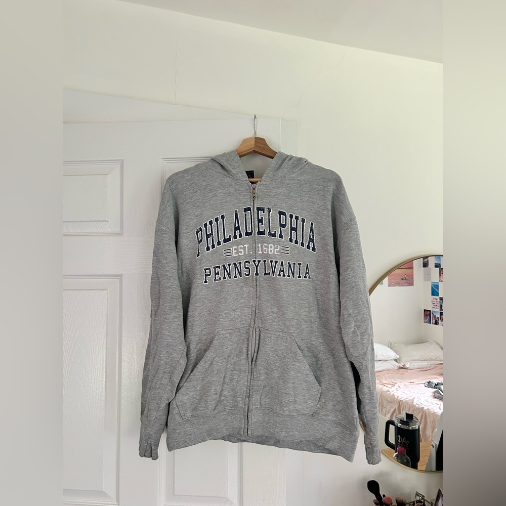 Gray Zip-up Hoodie